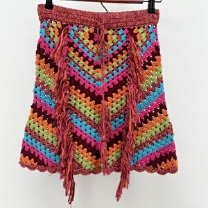 Spell & The Gypsy Joni Skirt Small Multicolor Stripe Crochet Boho Festival‎